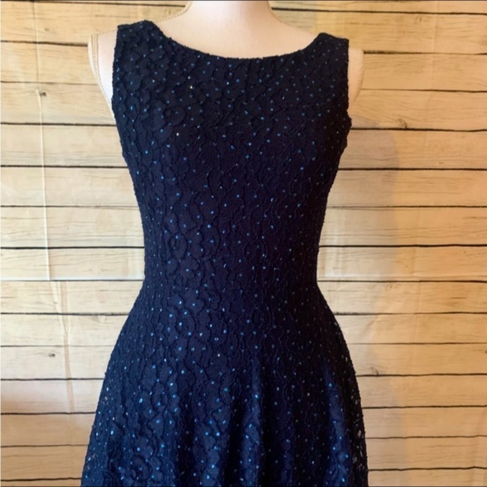 Speechless Blue Sequin Sparkle Dress Size 5 - Picture 2 of 10